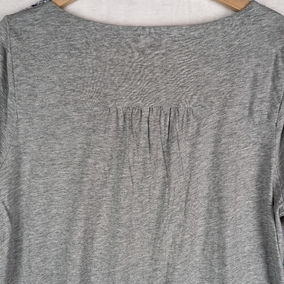 4/$20 Sale- J Jill Floral Blouse Top LP Large Petite Gray Purple Blue 3/4 Sleeve - Picture 7 of 11